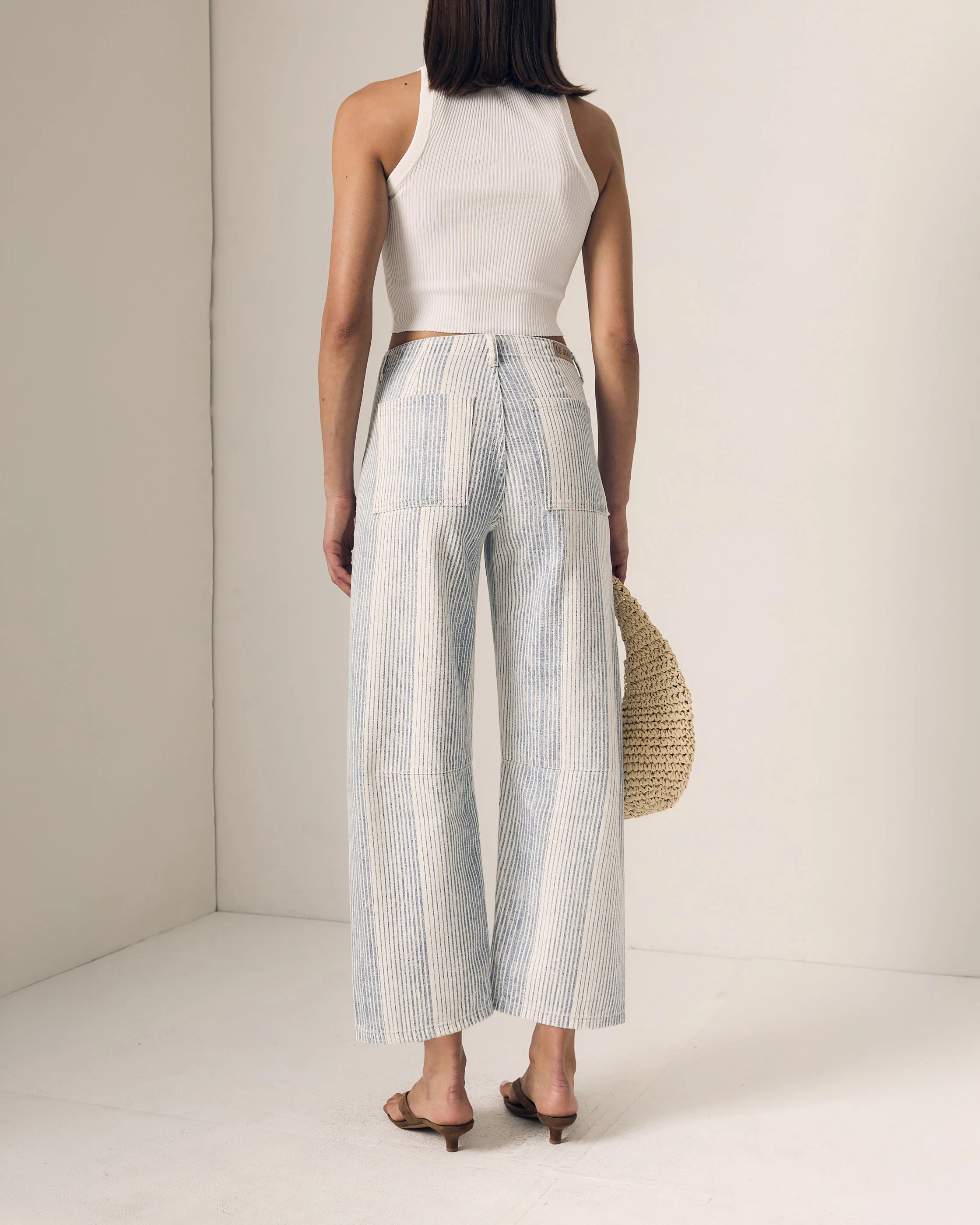 stripe barrel denim 