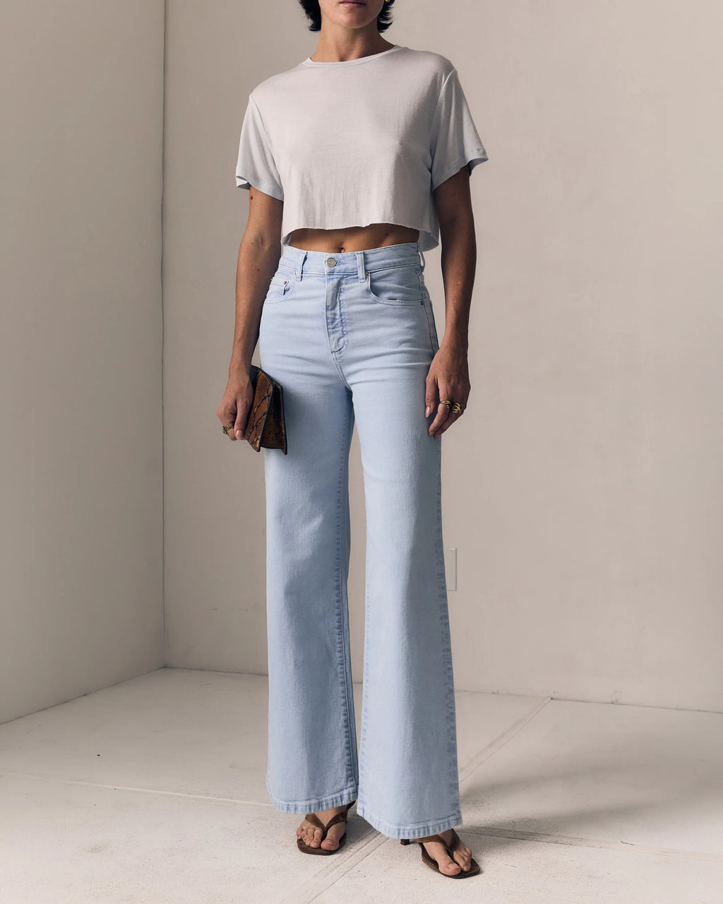 Powdered Blue Column Jean