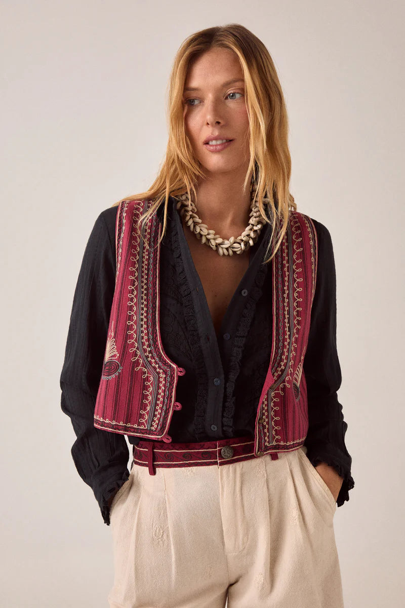Black Embroidered Shirt