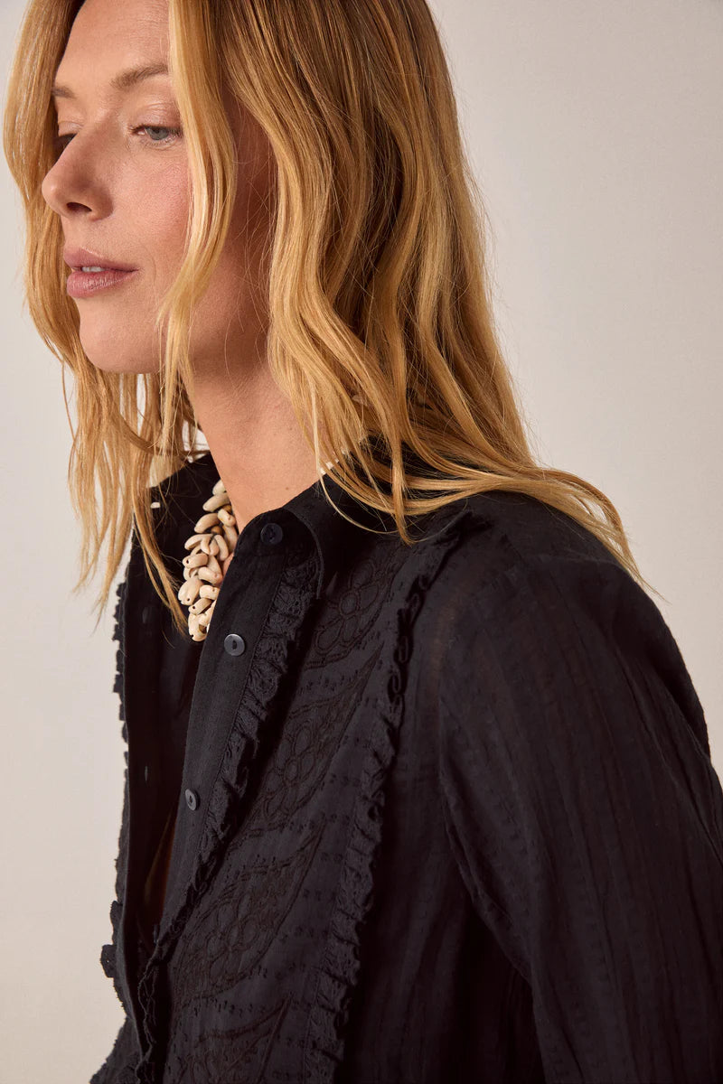 Black Embroidered Shirt