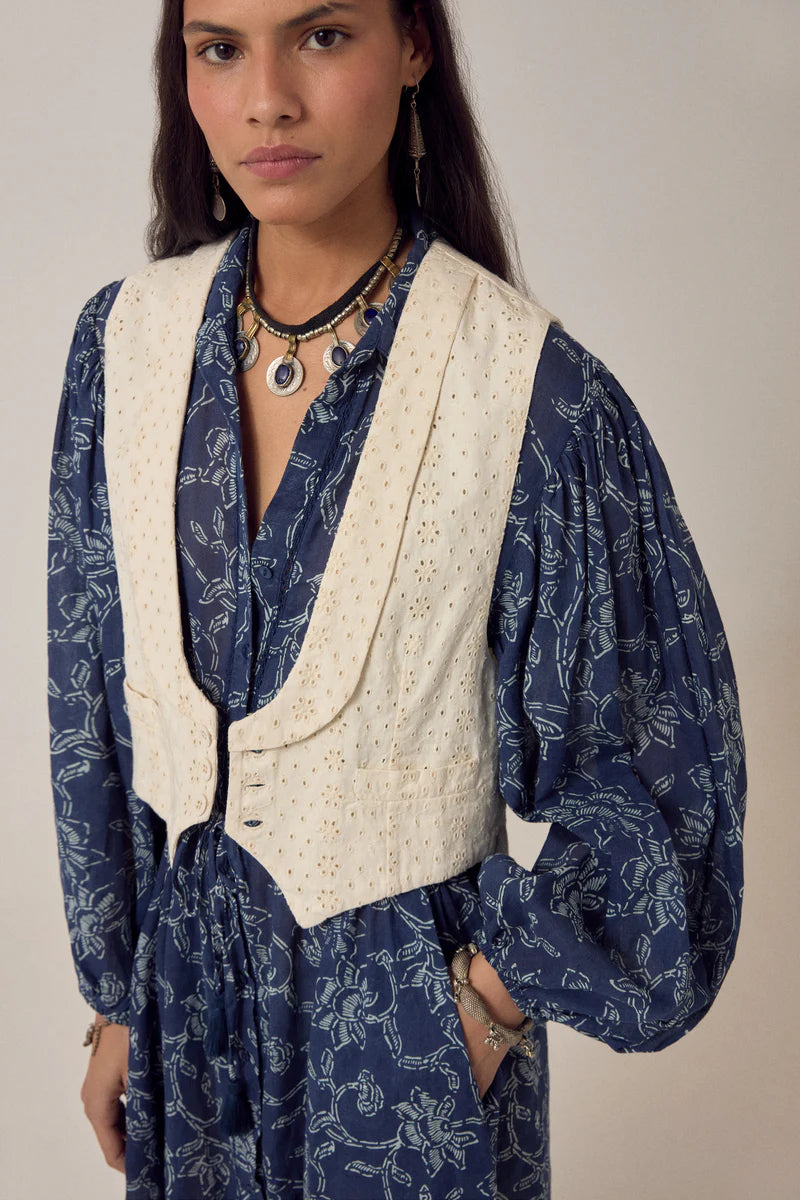 Ivory Embroidered Vest
