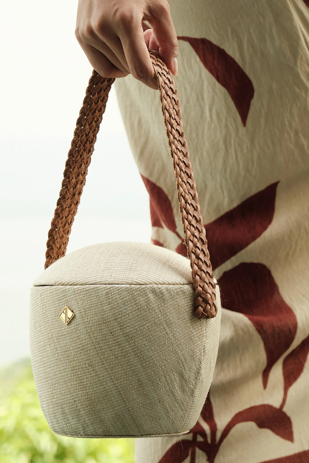 euro summer off white statement clutch with braided handle 