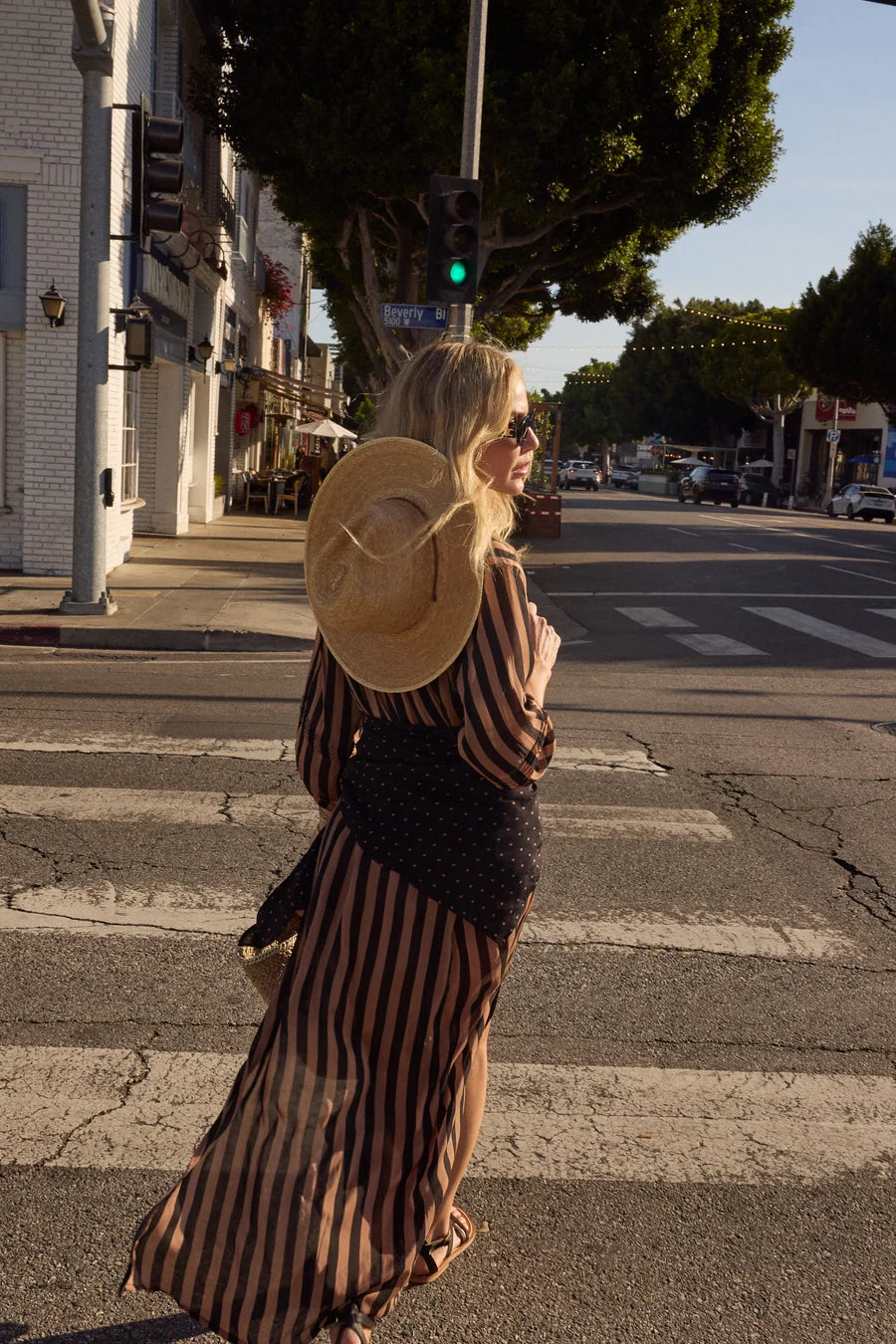 Lulu Black and Tan Stripe Dress