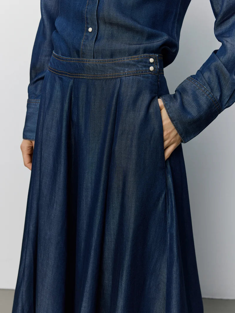 Dark Denim Tencel Skirt