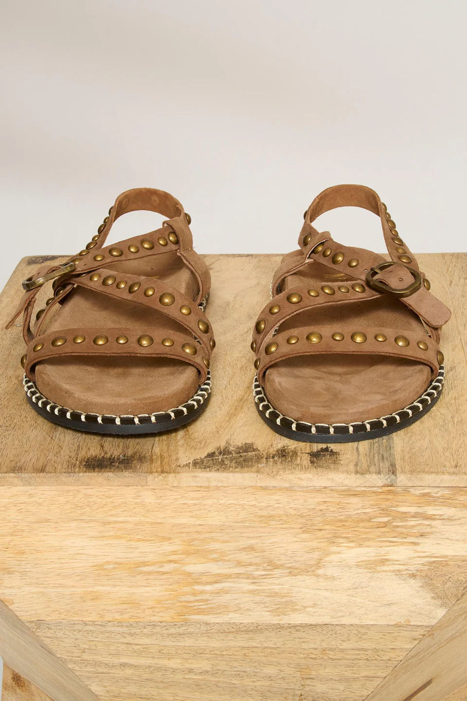 Suede Sandal with Grommets