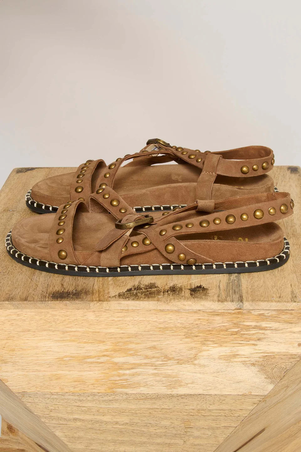 Suede Sandal with Grommets
