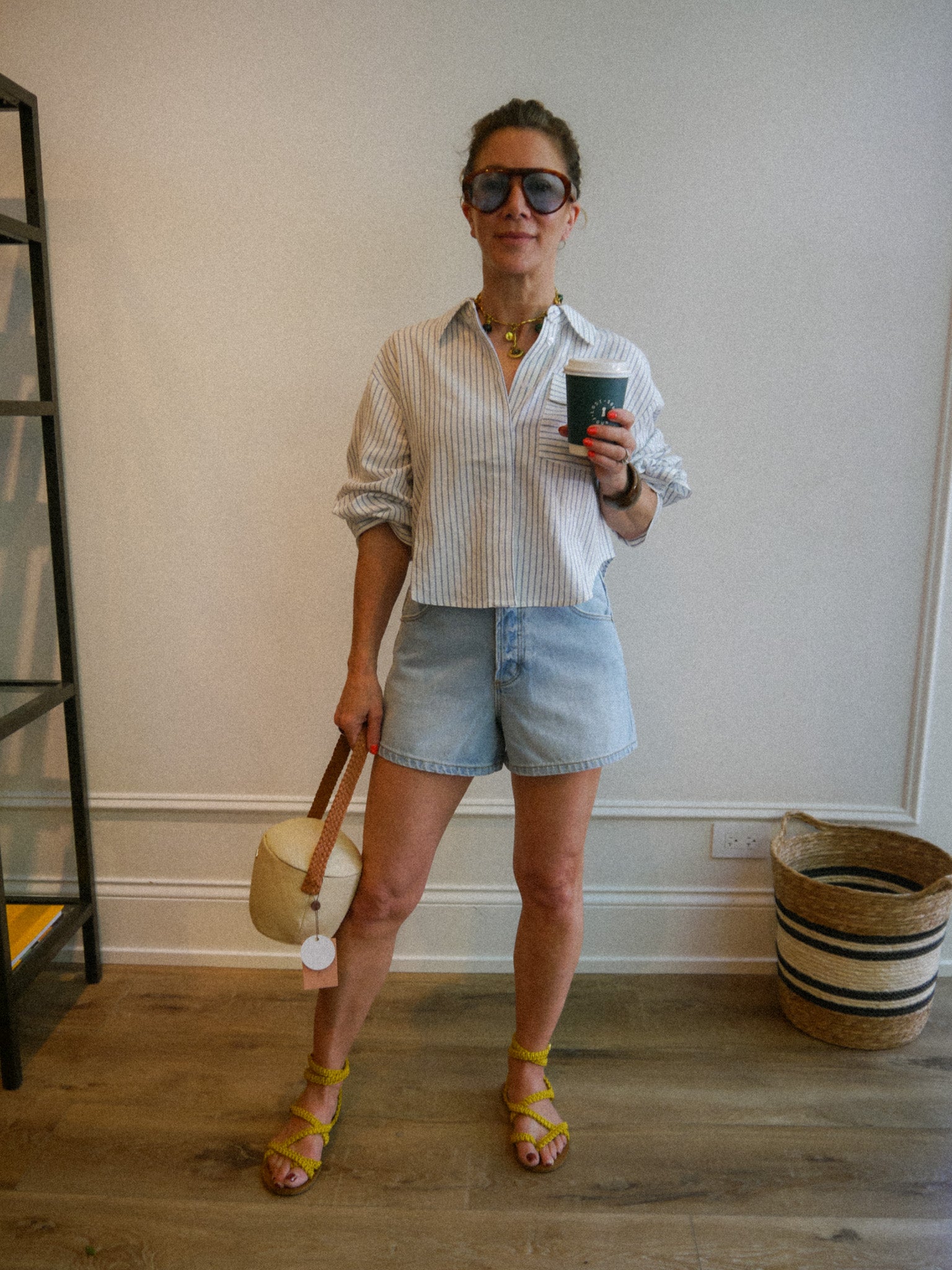 Kirven Striped Linen Blend Blouse