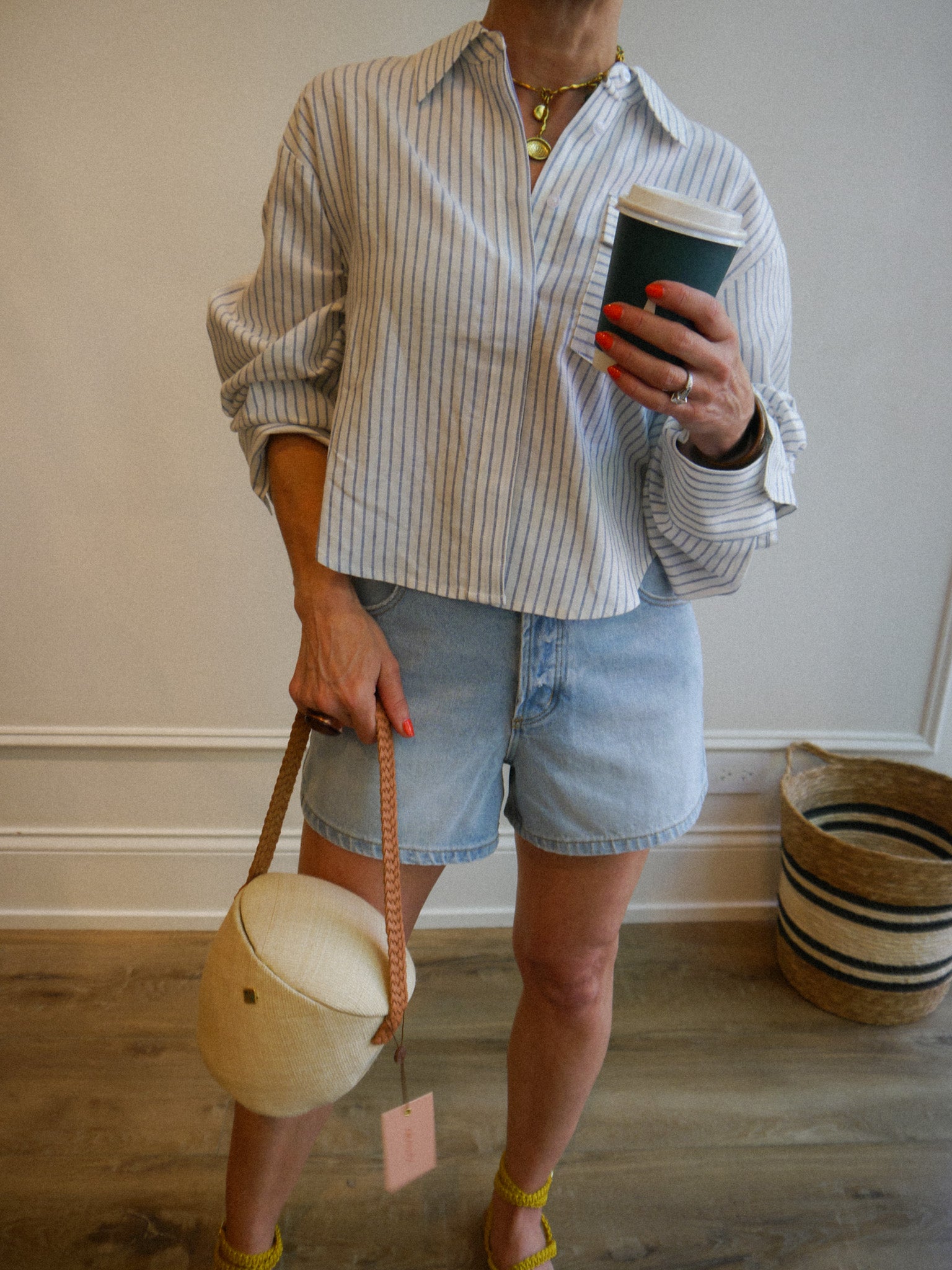 Kirven Striped Linen Blend Blouse