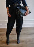 Tailored Black Tapered Trousers | High-Waisted Ankle Pant