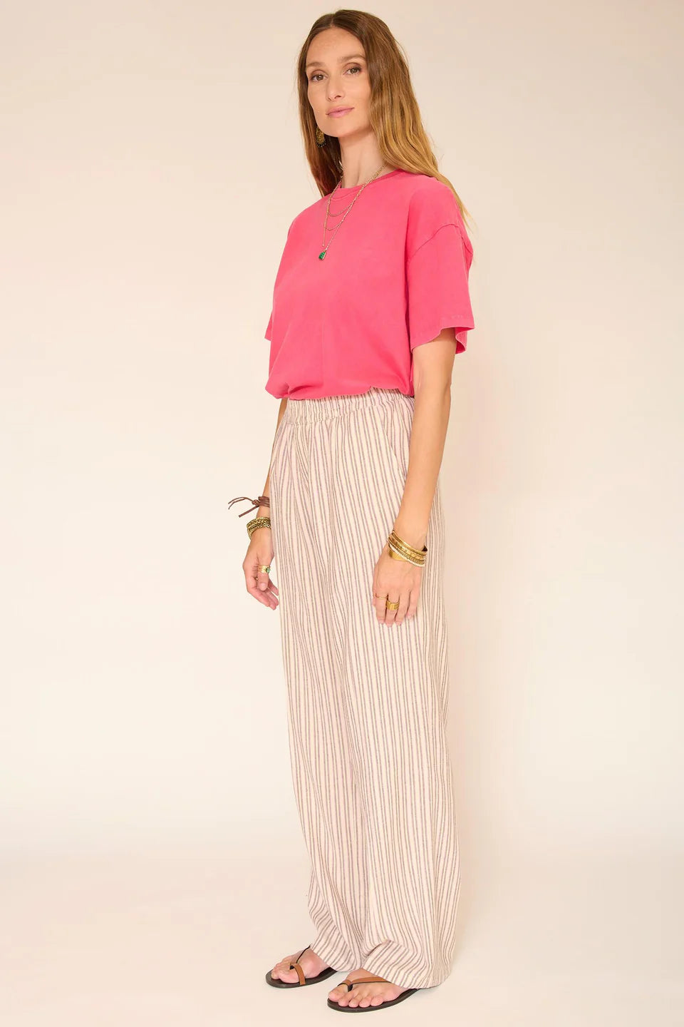 Striped Cotton/Linen Pedel Trouser Pant