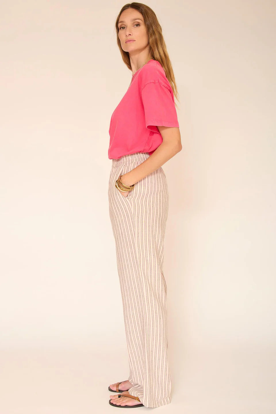Striped Cotton/Linen Pedel Trouser Pant