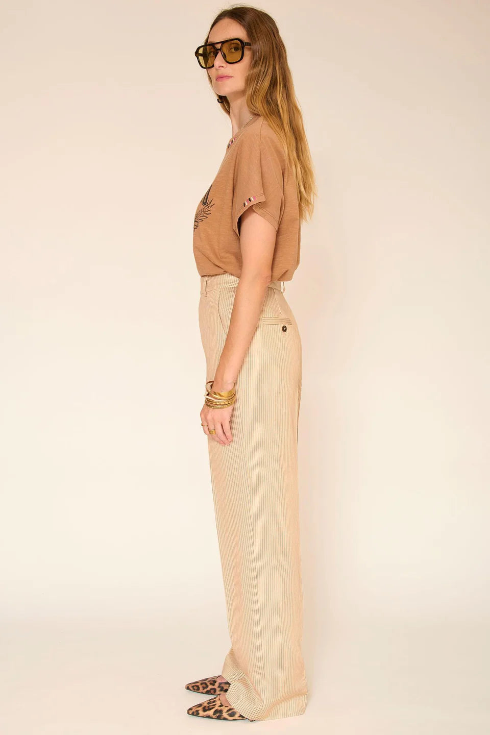 Striped Lyocell Blend Pant