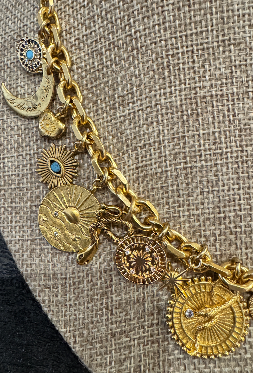 Dayanna Necklace | Gold Chunky Charm Necklace