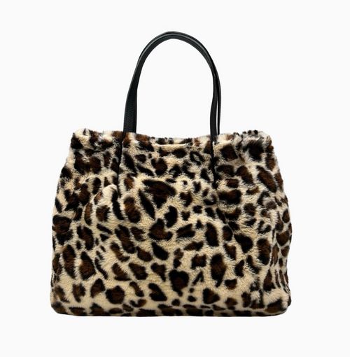 Fur Lined Leopard Print Bag