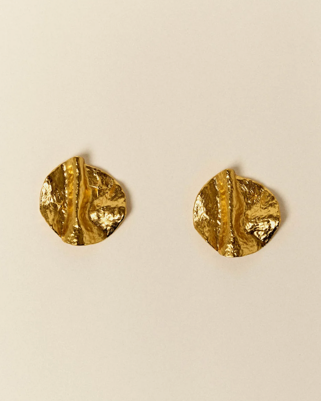 Brittae Dore Brass Abstract Stud Earrings