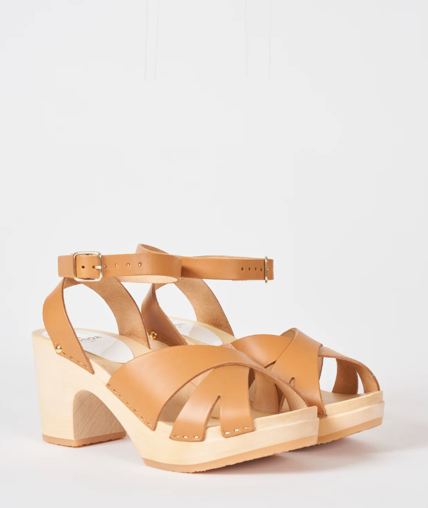 YBiza Camel Strappy Clogs