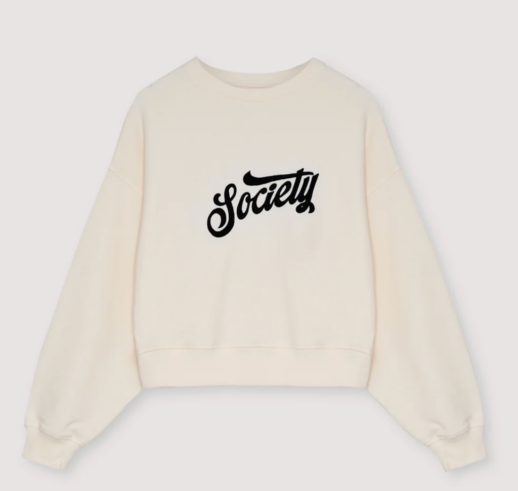 Society Sweatshirt | Cropped Crewneck Graphic Sweater
