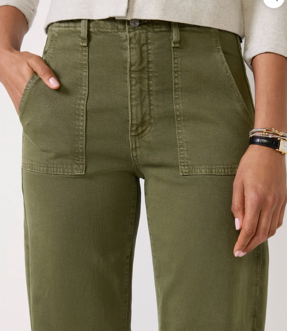 Le Jean Utility Barrel Jeans in Army