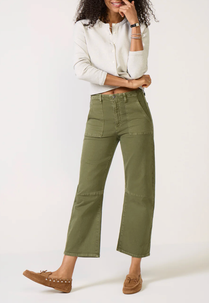 Le Jean Utility Barrel Jeans in Army