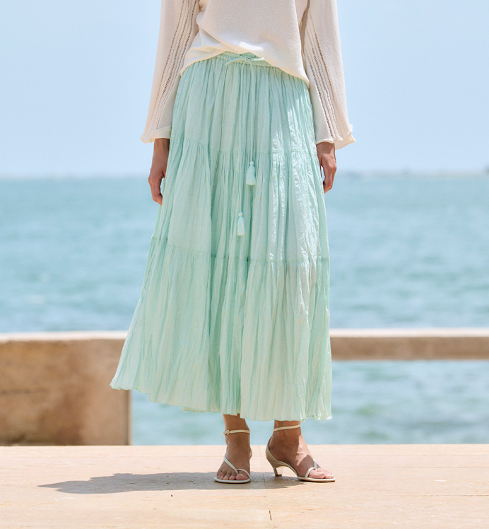 mint skirt, mint tiered skirt, spring colors, bright color clothing, mint matching set, mint set for spring 