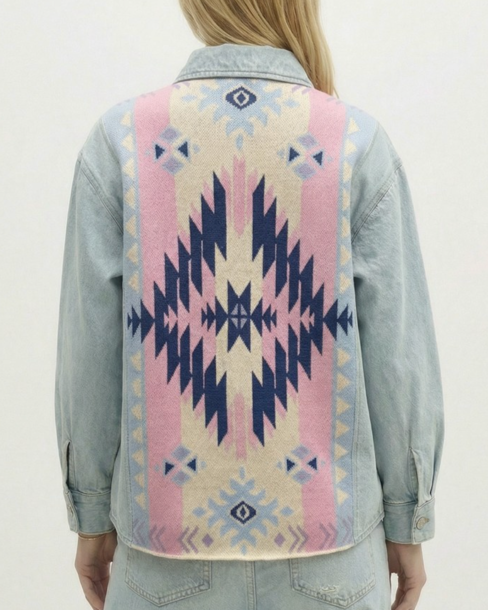 Light Denim Embroidered Jkt