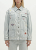 Light Denim Embroidered Shacket