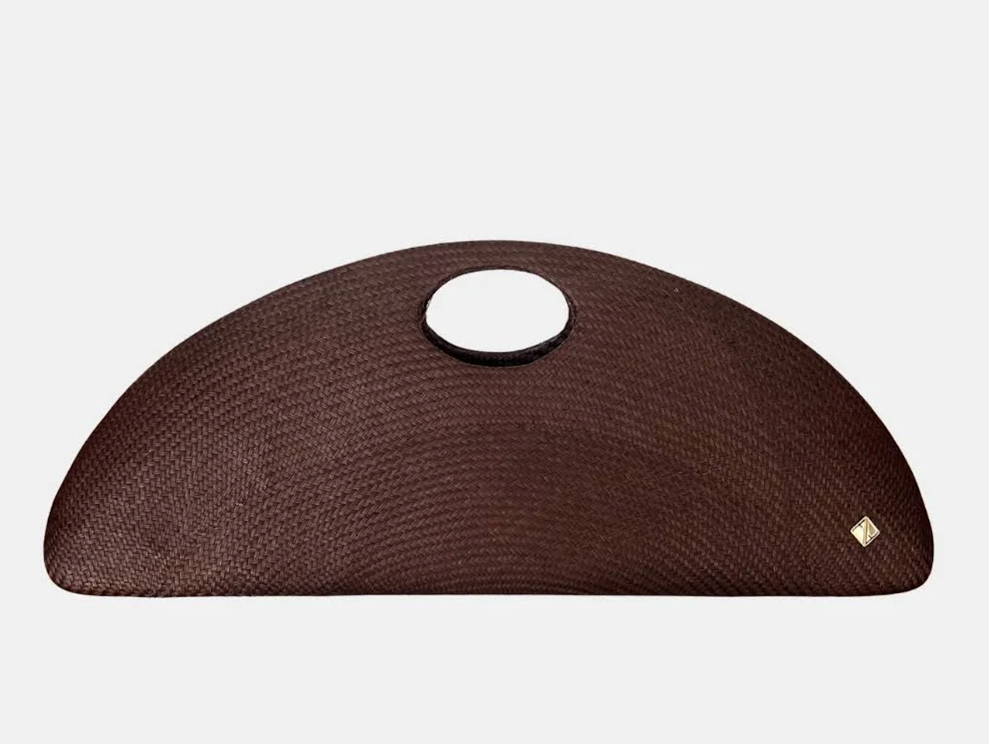 Amor Medium Brown Woven Straw Clutch