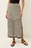 Dixie Regatta Black and White Geometric Knit Maxi Skirt