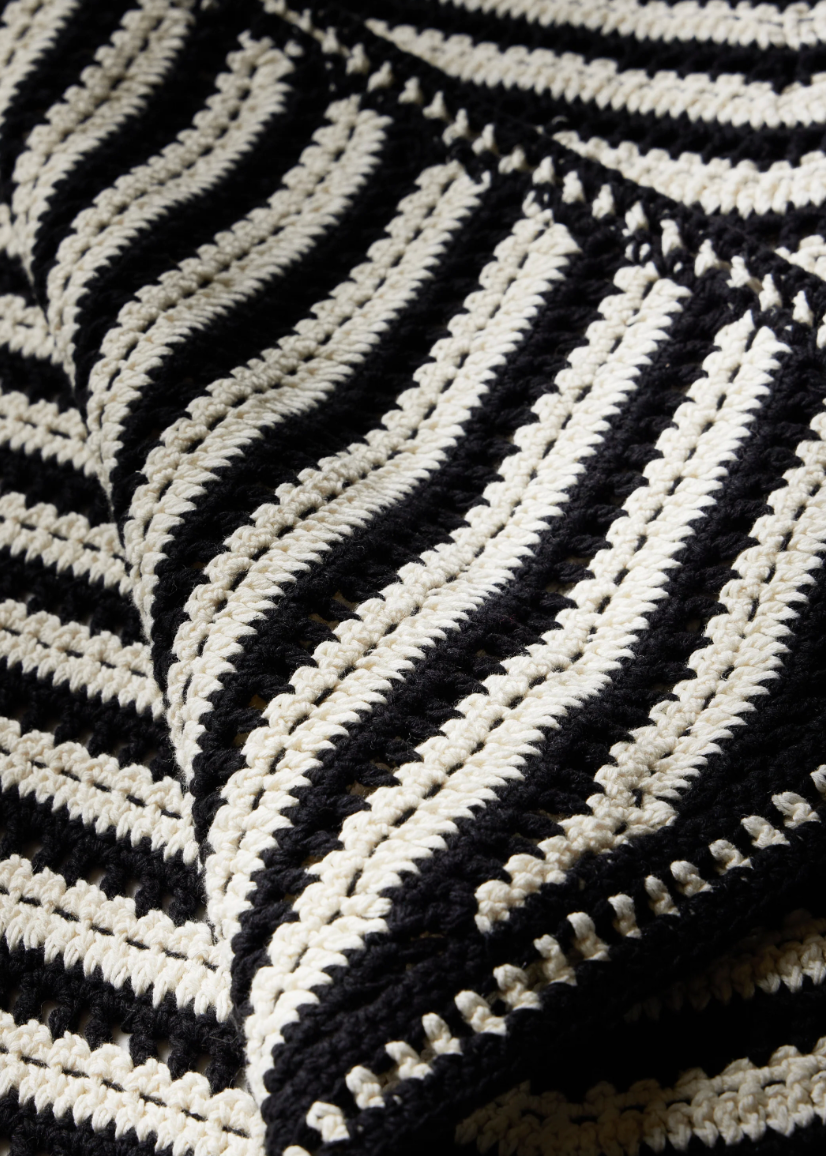 Dixie Regatta Black and White Geometric Knit Maxi Skirt