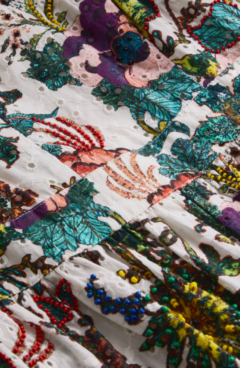 Selene Botanical Sweetheart Midi Dress