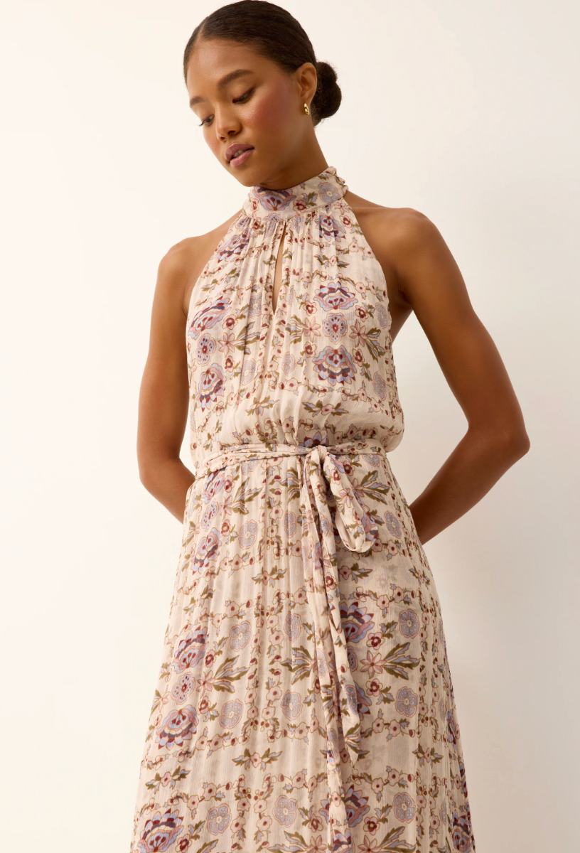 Penelope Soft Pink Floral Maxi Dress