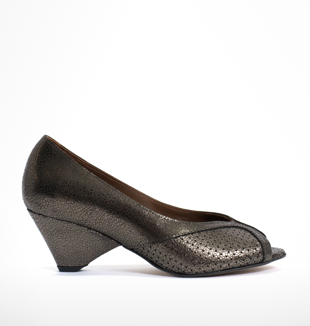 Tiffany Peep-Toe Metallic