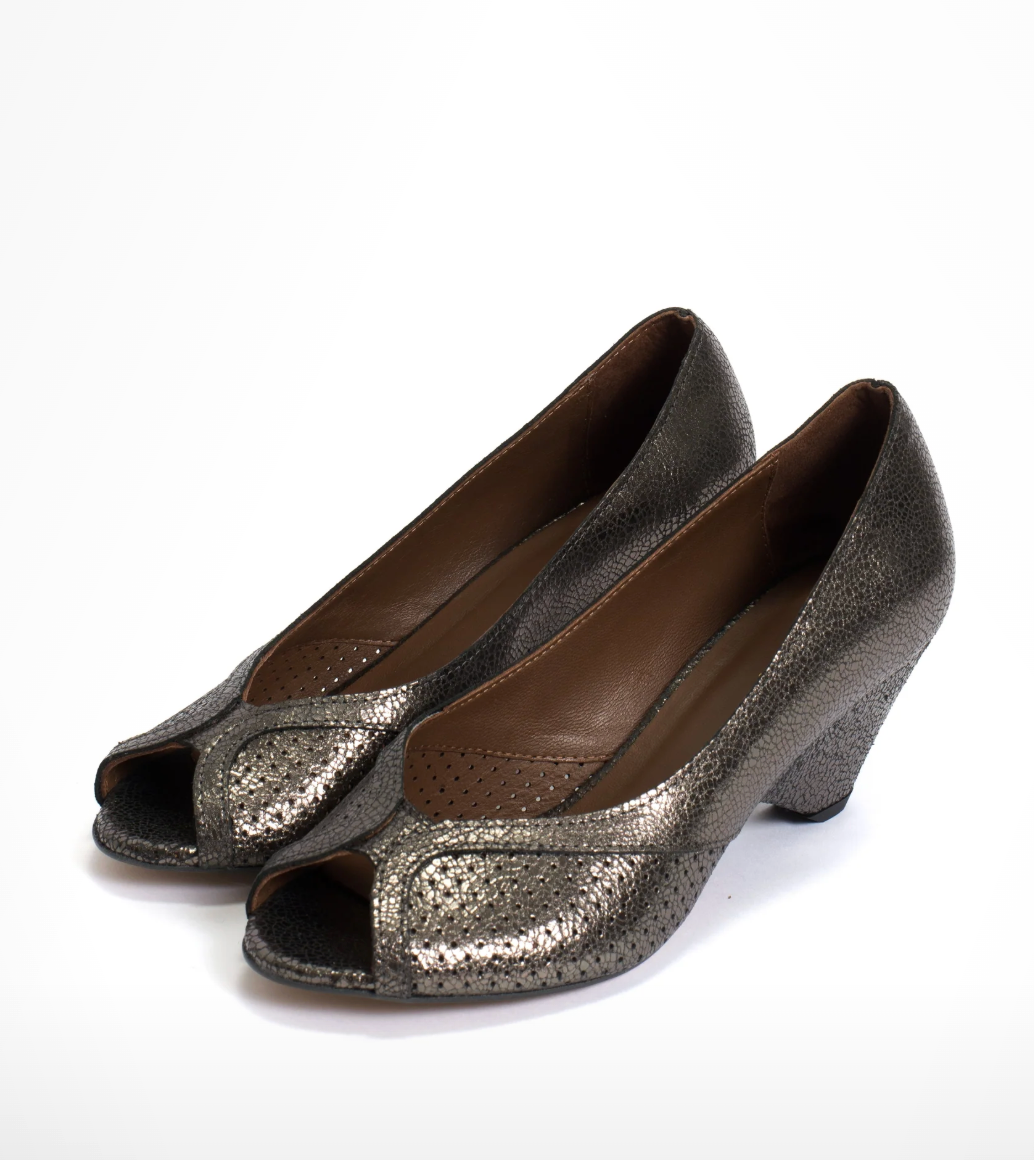 Tiffany Peep-Toe Metallic