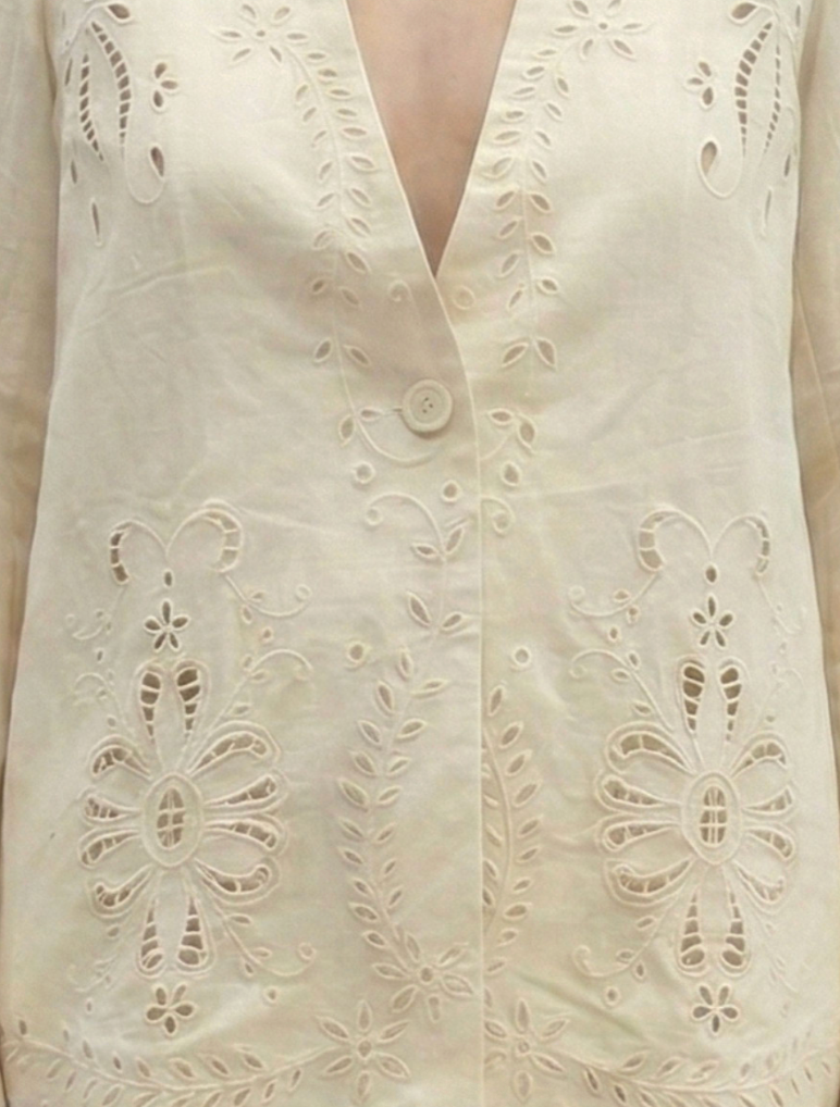 Cotton Eyelet Blazer