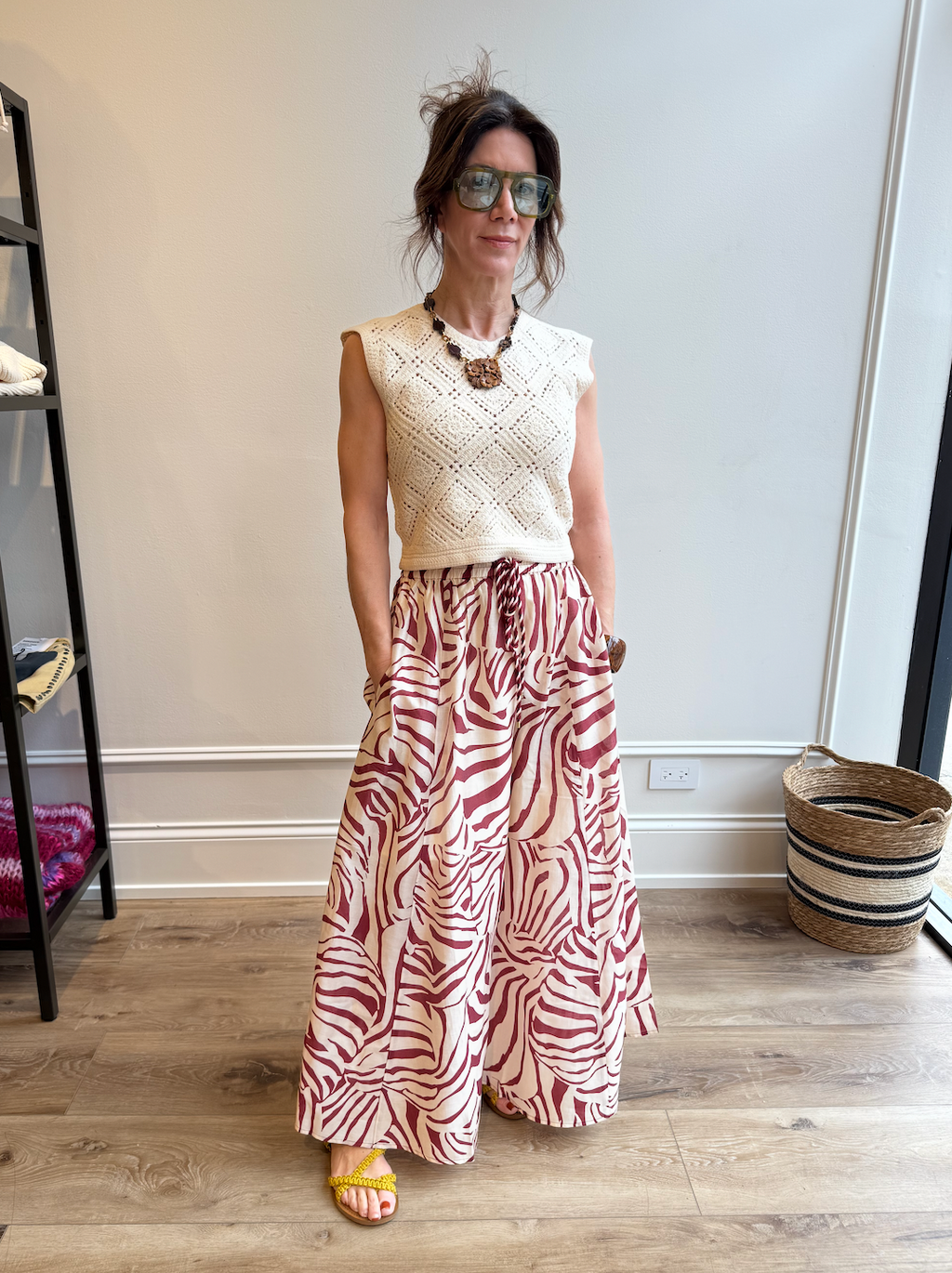 Mirelle Skirt | Maxi Abstract Zebra Pattern