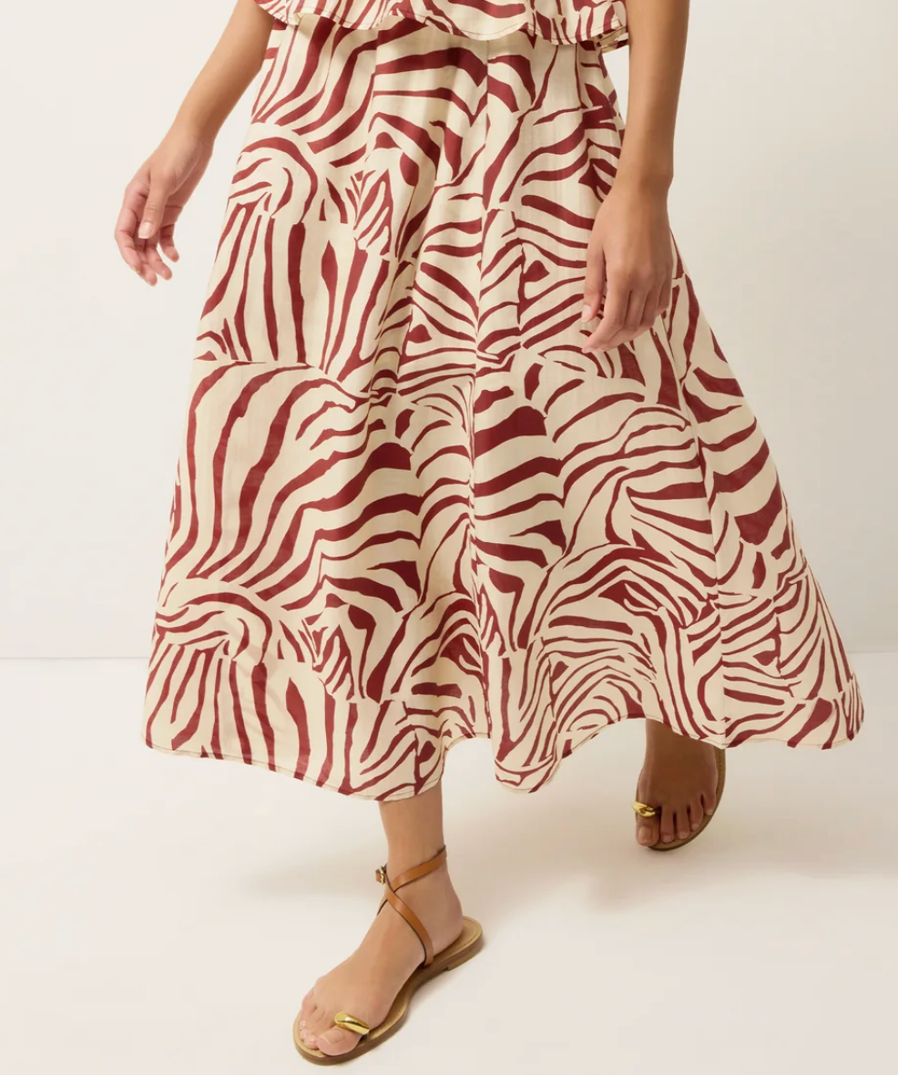 Mirelle Skirt | Maxi Abstract Zebra Pattern