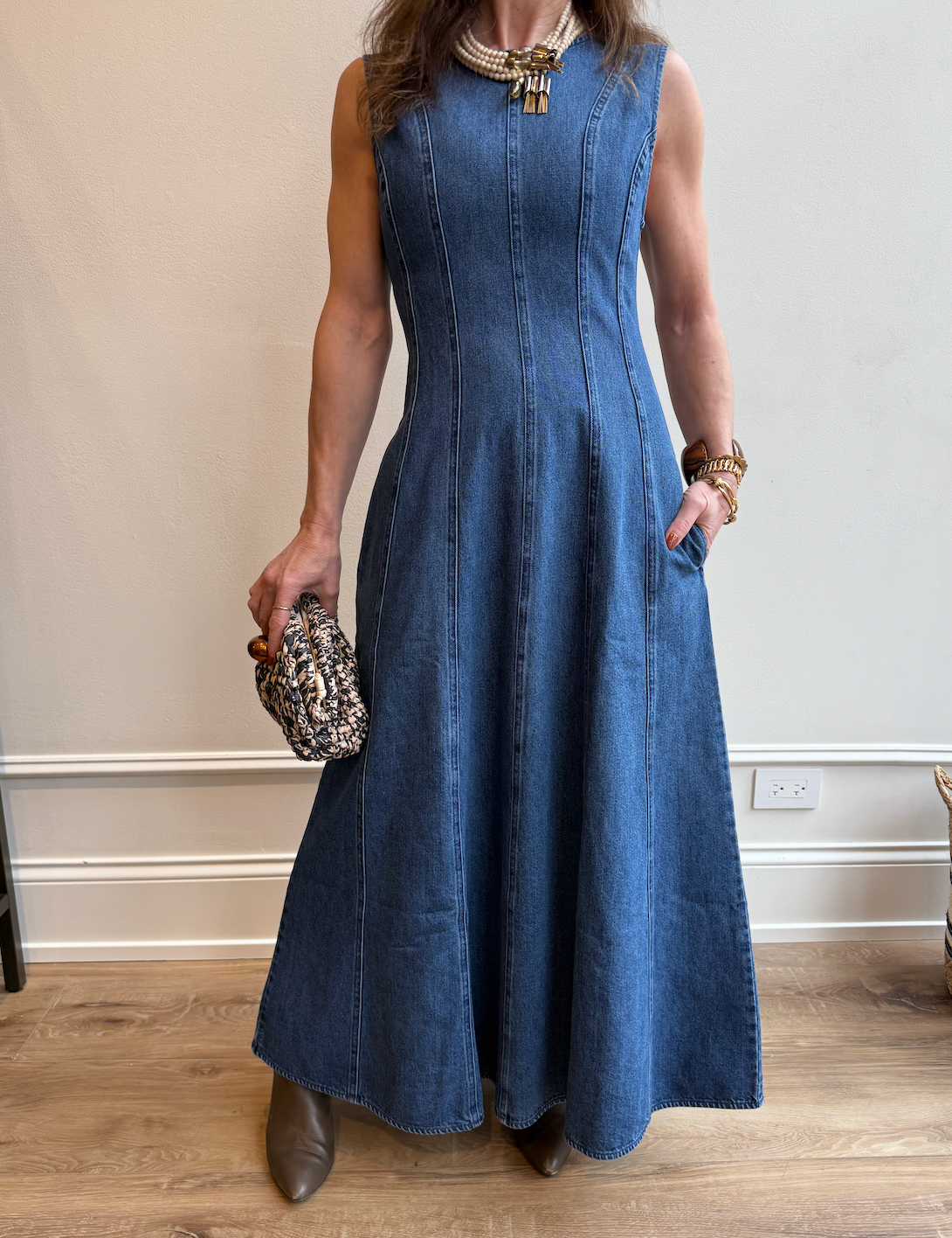 Indigo Dress | Denim Corset Maxi Dress