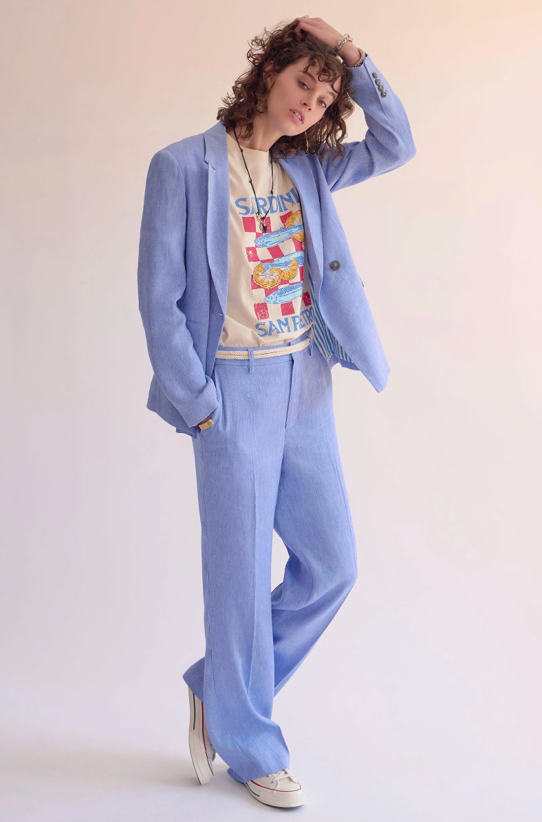 Petuna Trousers | Linen Blend Wide Leg Trousers