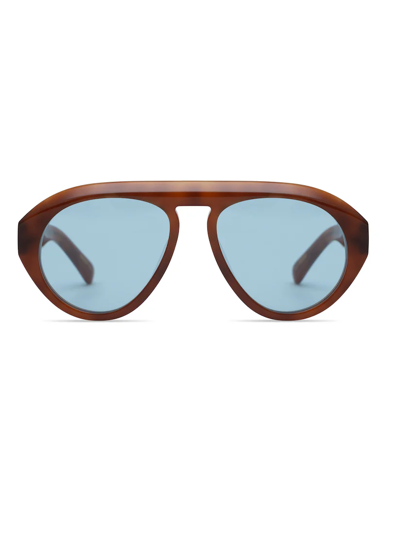 Elisa Johnson Val Light Tortoise Blue Lens