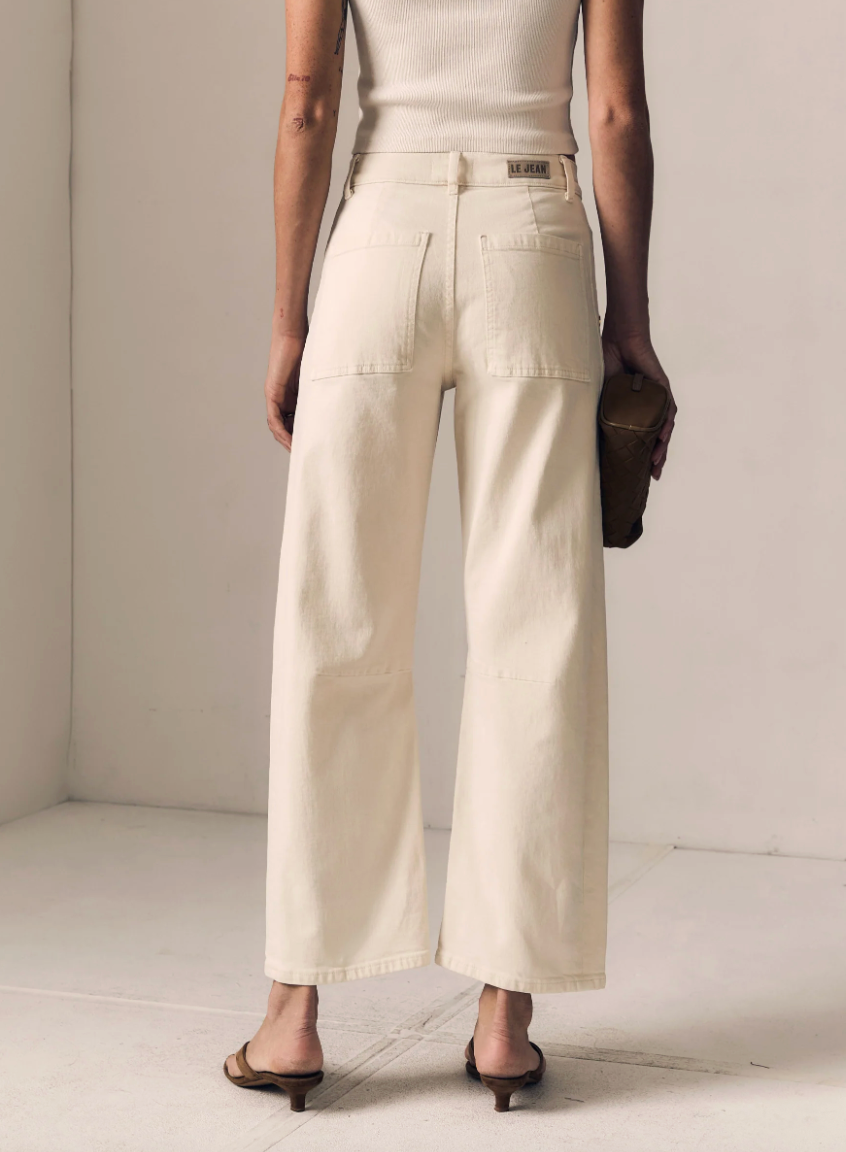bone wash studded soft barrel jeans 