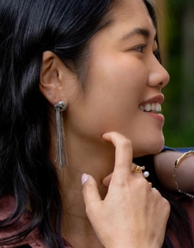 Knotted Fringe Earrings
