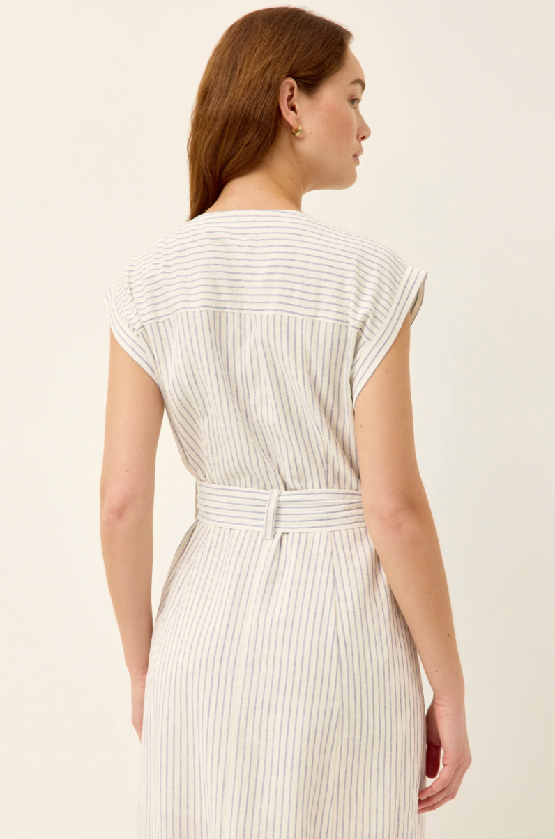 Erika Dress | Sleeveless Stripe Linen Maxi Dress