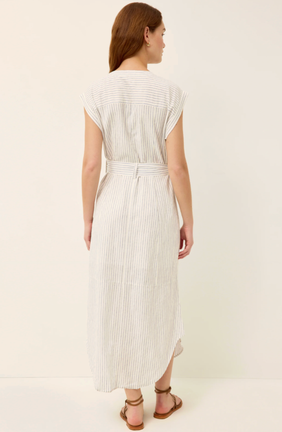 Erika Dress | Sleeveless Stripe Linen Maxi Dress