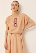 Jaylen Top| Relaxed Stripe Bubble Hem Blouse