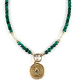 Malachite & Citrine Lion Necklace
