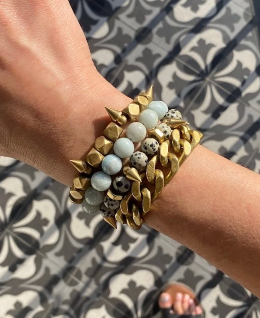 Remix: Faceted Aquamarine Rondelles Bracelet