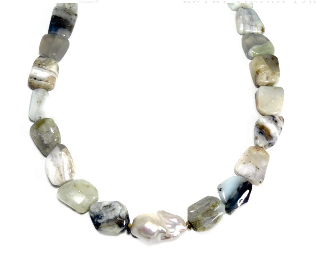 Peruvian Opal & Pearl Center Stone