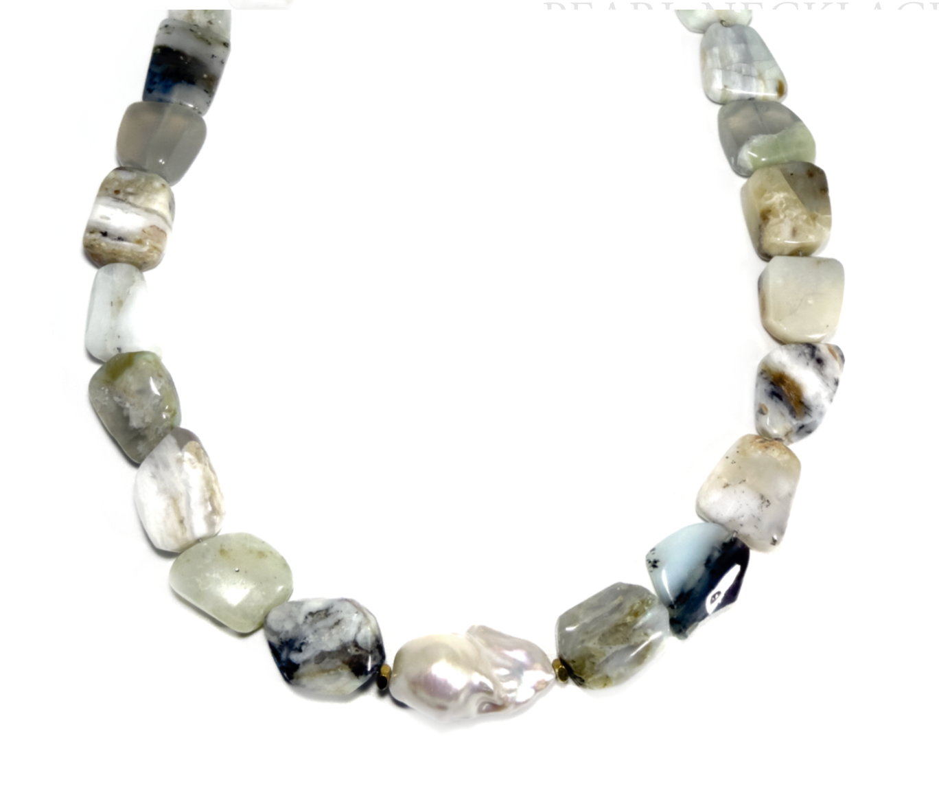 Peruvian Opal & Pearl Center Stone