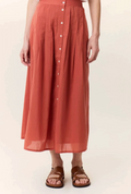 Pleated Cotton Skirt with Pockets
