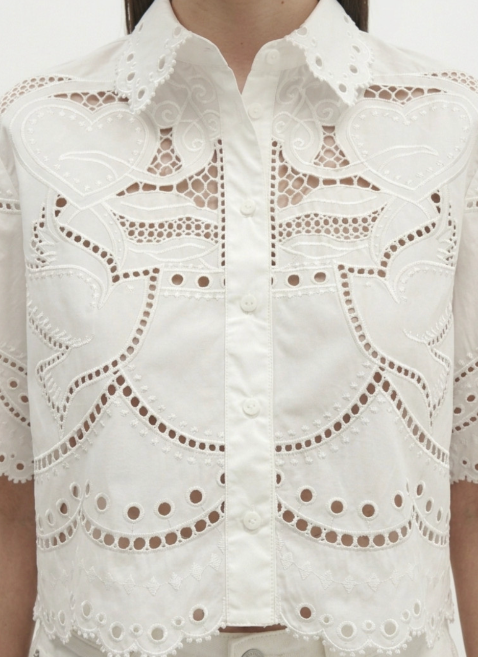 White Bird Eye-Lit Blouse